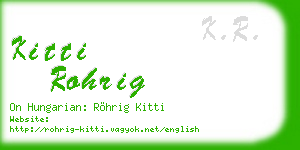 kitti rohrig business card