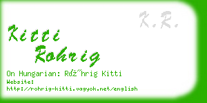 kitti rohrig business card